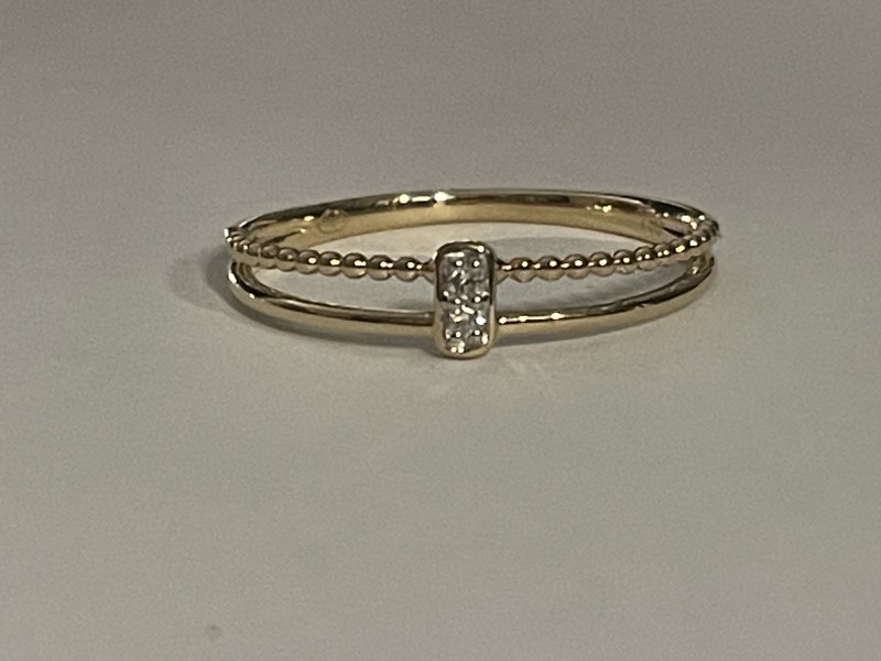 Bague or jaune créateur 18 k diamants