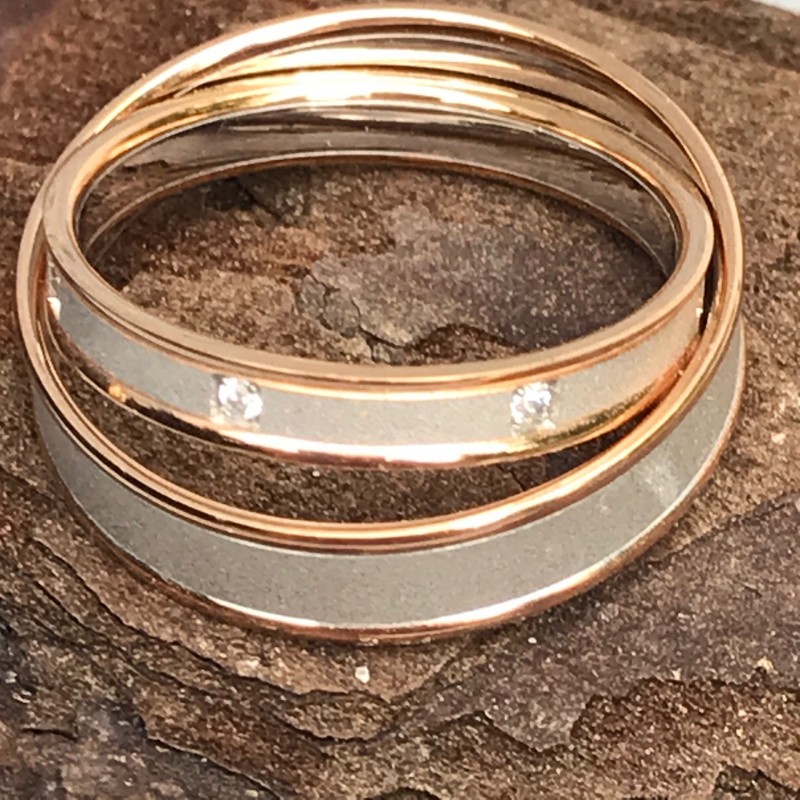 Duo bicolore et diamant