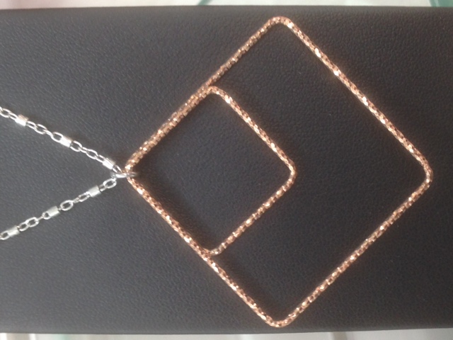 Collier argent et or rose