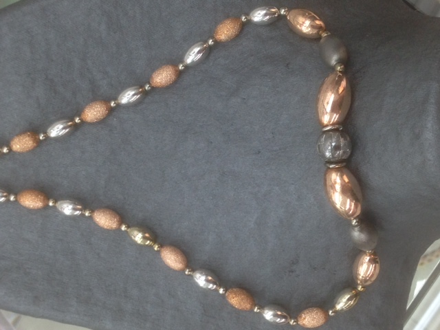 Collier argent et or rose