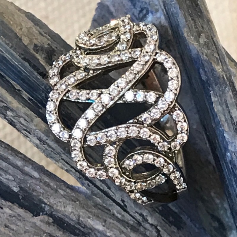 Bague argent volute serti oxyde Taille 54 Prix 97€