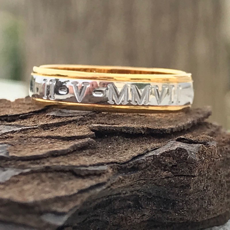 Alliance romaine pour homme en or