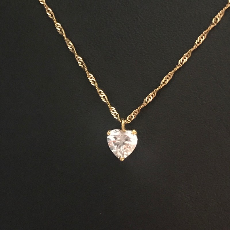 pendentif or jaune et oxyde coeur 292€