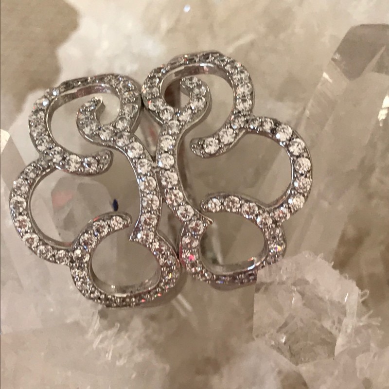 Bague argent volute pavage serti oxyde Taille 54 Prix 90€